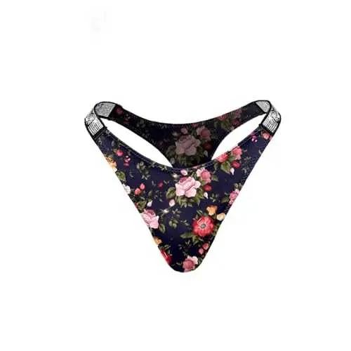 Love Salve Rhinestone Embellished Cotton Thong: Dazzling Brazilian Lingerie for Women - Love Salve